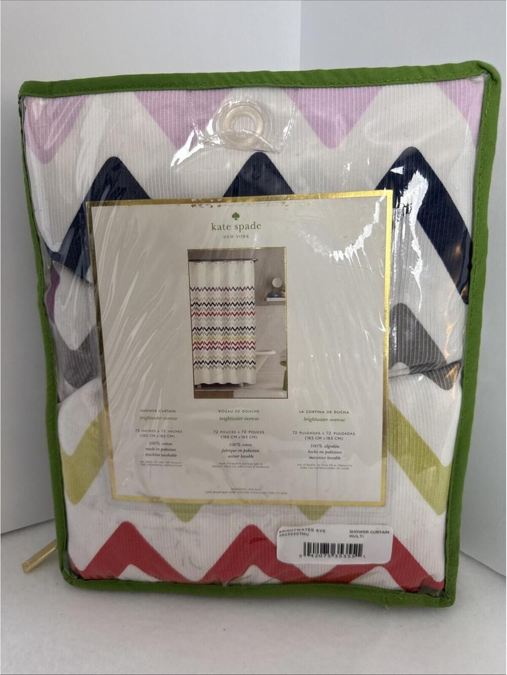 Kate Spade New York Brightwater Ave 100% Cotton Shower Curtain 72x72 NWT